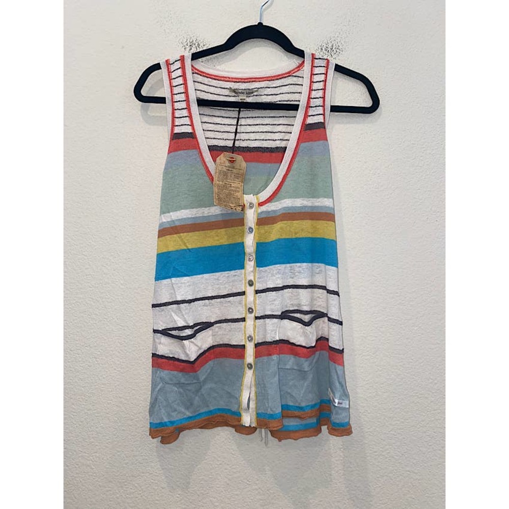 Thursday Island Lightweight Knit Sweater Sleeveless Stripe Size Small NWT